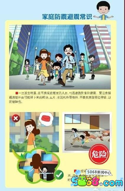 家庭防震避震漫画 教会孩子们 家庭防震避震漫画 教会孩子们